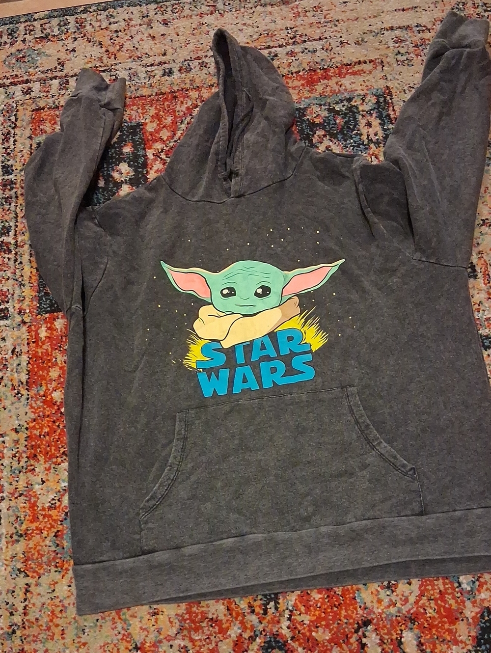 Star Wars Gray Kids Hoodie with Grogu Graphic